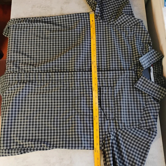 QOR Gingham Short Sleeve Button Up Performance Stretch Shirt Mens Size Medium - Picture 13 of 13